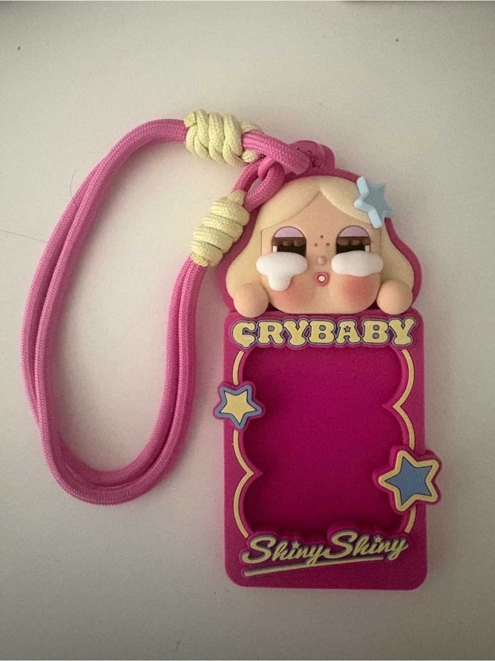 Crybaby Pink Silicone ID/Card Holder with Lanyard by
